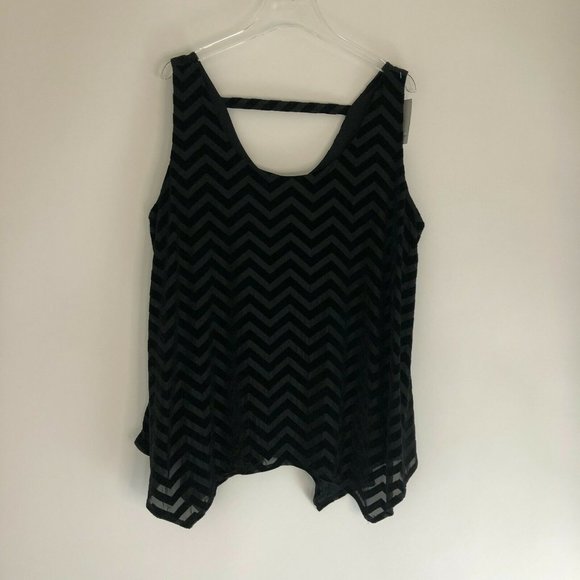 Lane Bryant Tops - Lane Bryant Shark Bite Hem Tank Top Black Size 18